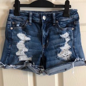 American Eagle distressed jean shorts